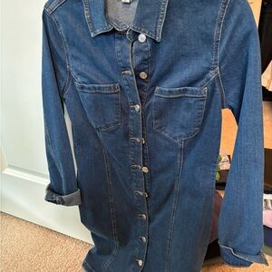 Topshop Indigo Denim Shirt Dress